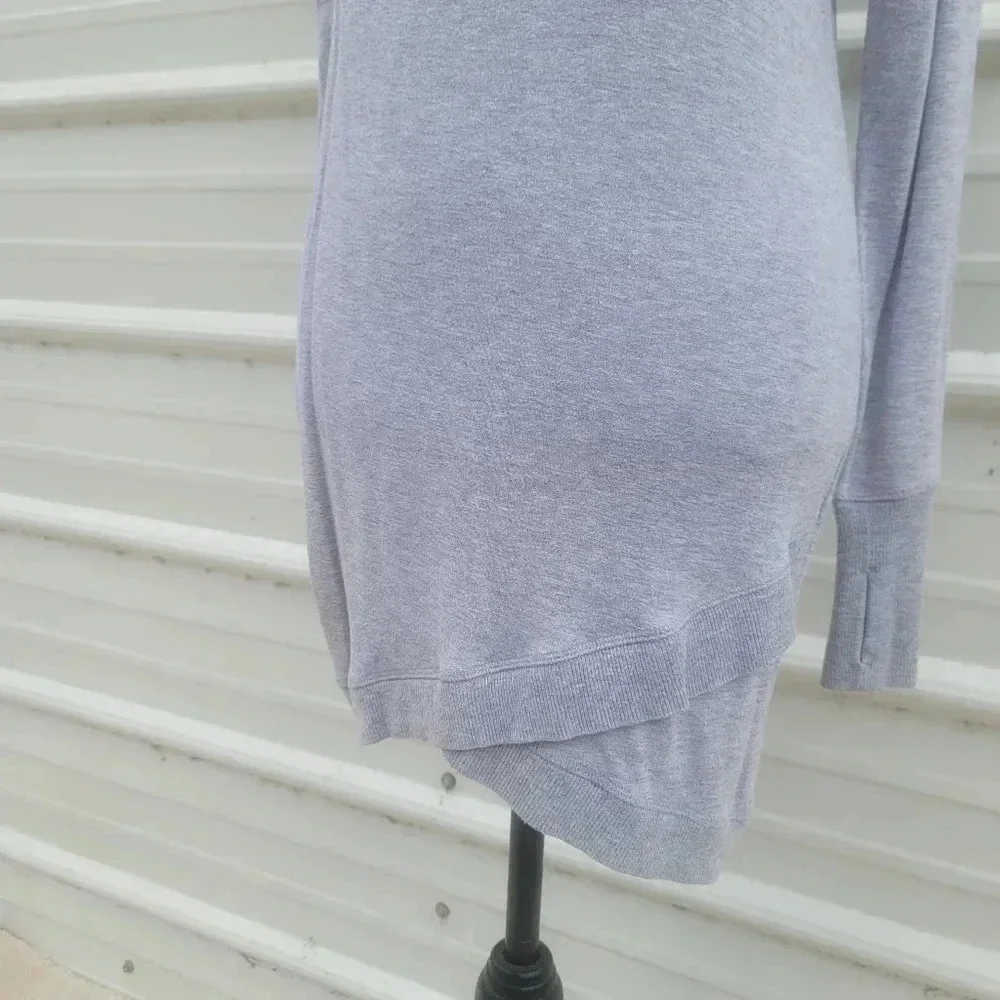 Dalia Womens Shirt Gray Long Sleeve Pullover Soft Comfort Sweatshirt Dress XS